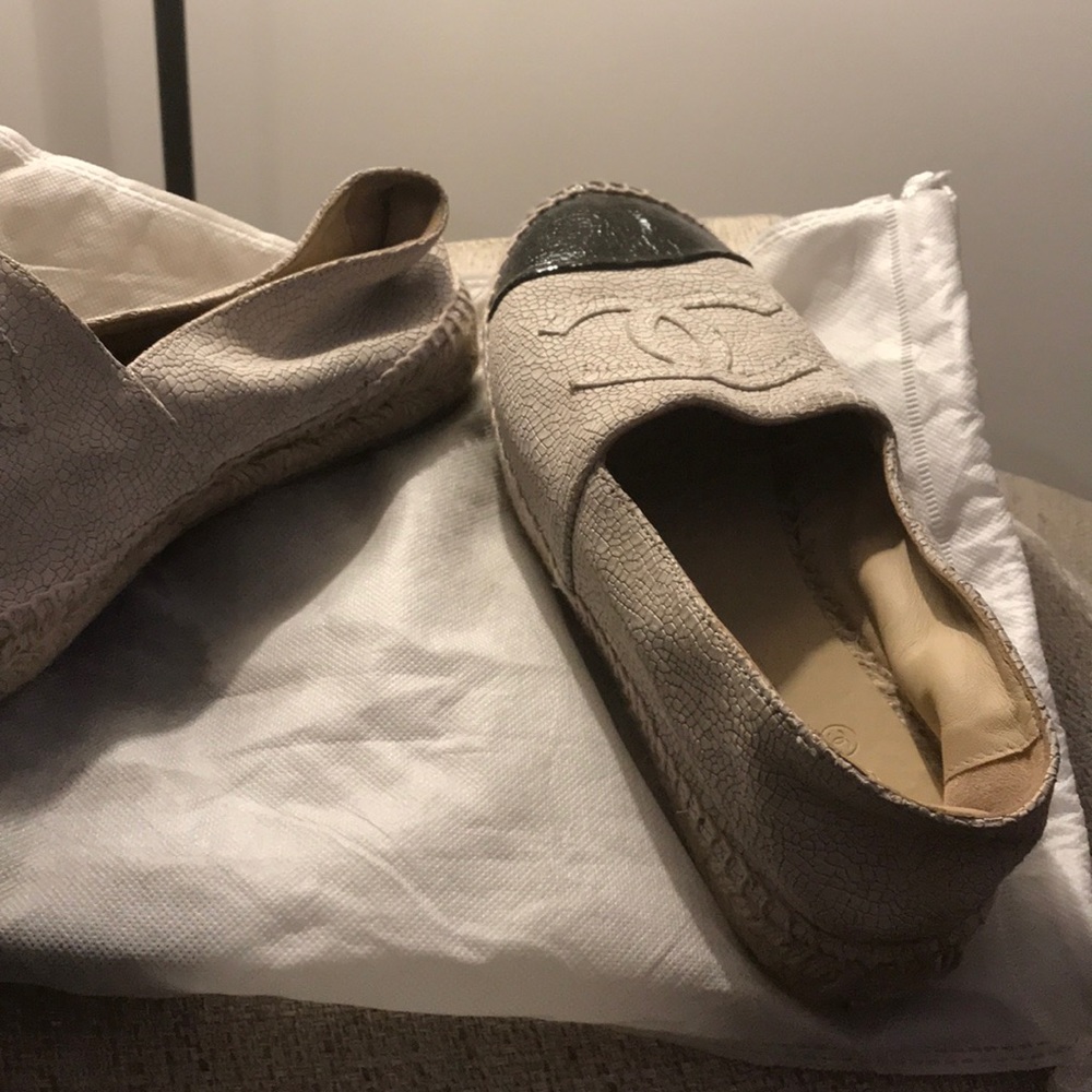 Chanel reptile print espadrille